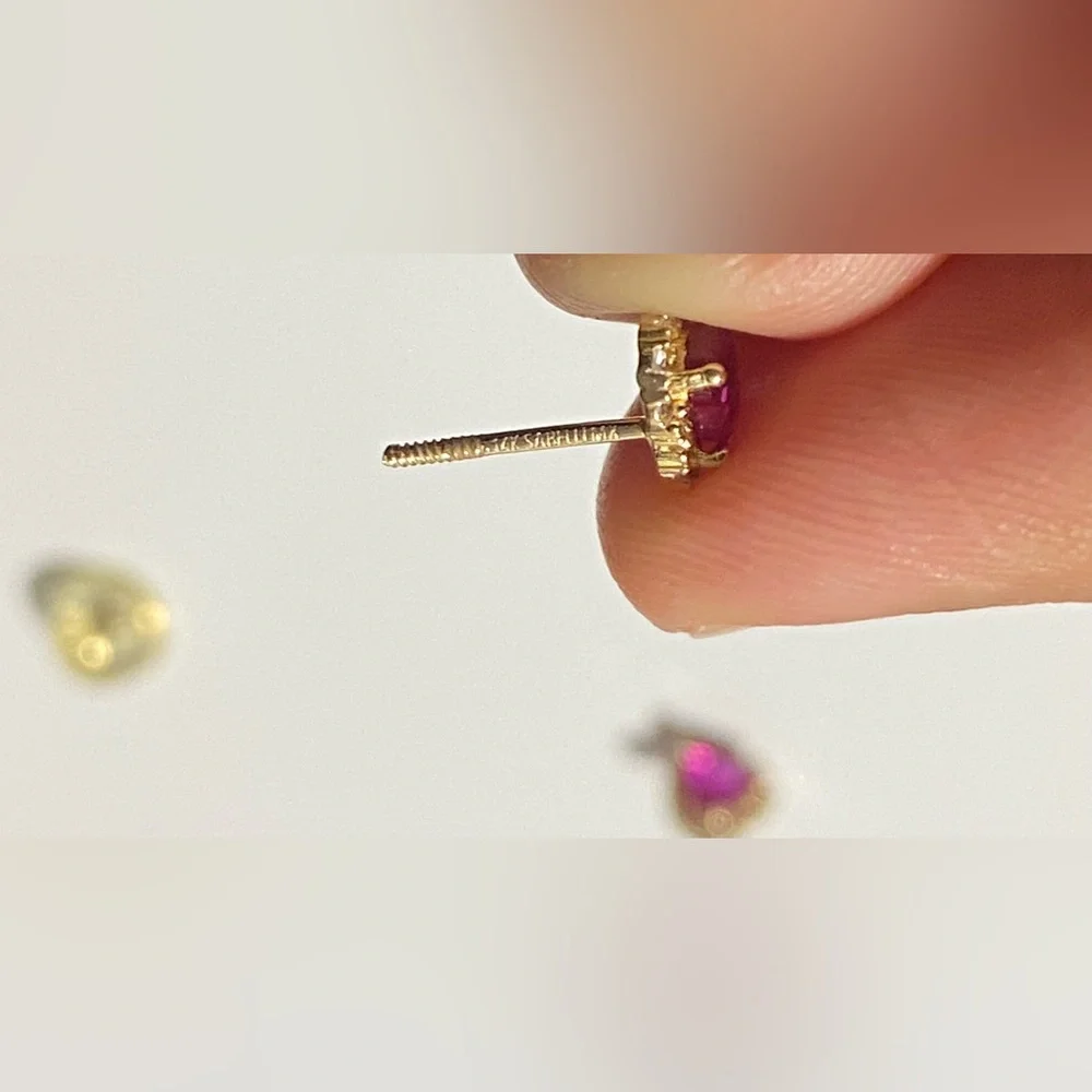 💕14K Yellow gold & CZ children’s studs with screw backs • KAY Jewelers